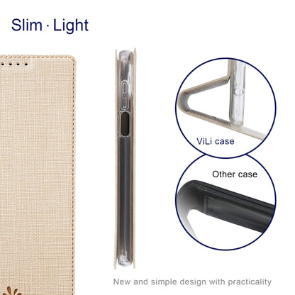 For Samsung Galaxy A22 5G ViLi DMX Series Shockproof TPU + PU Leather Magnetic Attraction Horizontal Flip Case with Card Slot & Holder(Gold) - Galaxy Phone Cases by ViLi | Online Shopping UK | buy2fix