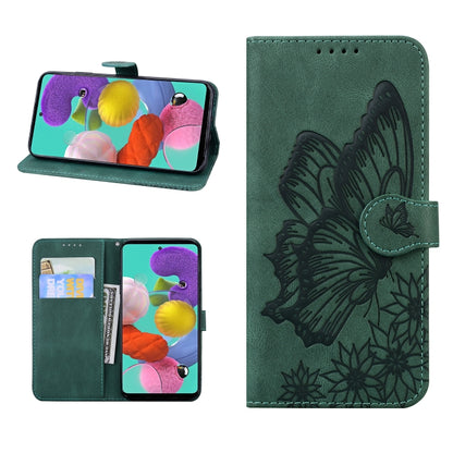 For iPhone 13 mini Retro Skin Feel Butterflies Embossing Horizontal Flip Leather Case with Holder & Card Slots & Wallet (Green) by buy2fix