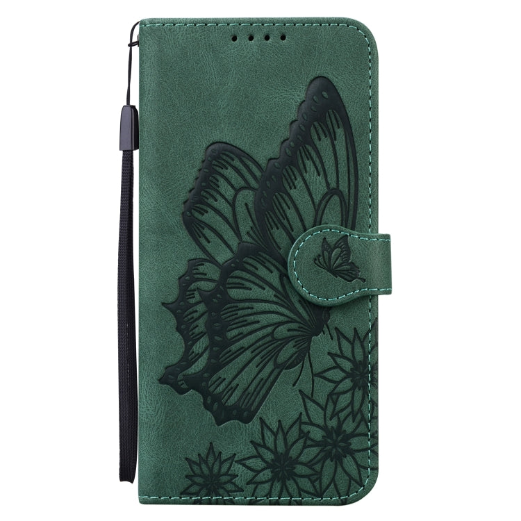 For iPhone 13 mini Retro Skin Feel Butterflies Embossing Horizontal Flip Leather Case with Holder & Card Slots & Wallet (Green) by buy2fix