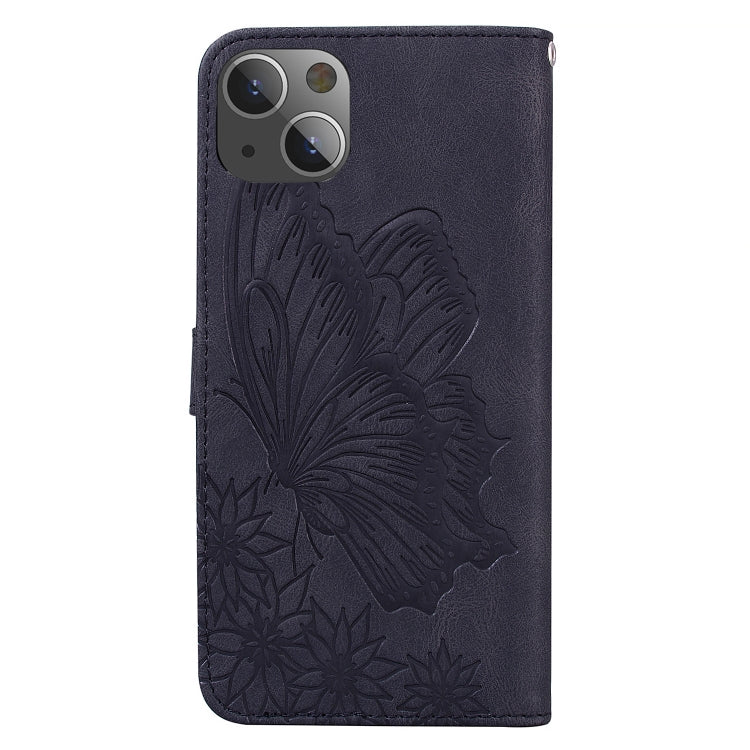For iPhone 13 mini Retro Skin Feel Butterflies Embossing Horizontal Flip Leather Case with Holder & Card Slots & Wallet (Black) by buy2fix