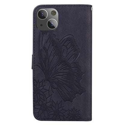 For iPhone 13 mini Retro Skin Feel Butterflies Embossing Horizontal Flip Leather Case with Holder & Card Slots & Wallet (Black) by buy2fix