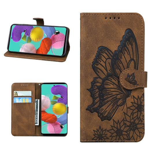 For iPhone 13 mini Retro Skin Feel Butterflies Embossing Horizontal Flip Leather Case with Holder & Card Slots & Wallet (Brown) - iPhone 13 mini Cases by buy2fix | Online Shopping UK | buy2fix