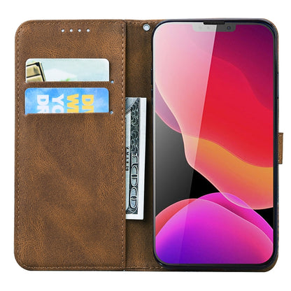 For iPhone 13 mini Retro Skin Feel Butterflies Embossing Horizontal Flip Leather Case with Holder & Card Slots & Wallet (Brown) by buy2fix