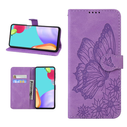 For iPhone 13 mini Retro Skin Feel Butterflies Embossing Horizontal Flip Leather Case with Holder & Card Slots & Wallet (Purple) - iPhone 13 mini Cases by buy2fix | Online Shopping UK | buy2fix