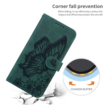 For iPhone 13 Retro Skin Feel Butterflies Embossing Horizontal Flip Leather Case with Holder & Card Slots & Wallet(Green) - iPhone 13 Cases by buy2fix | Online Shopping UK | buy2fix