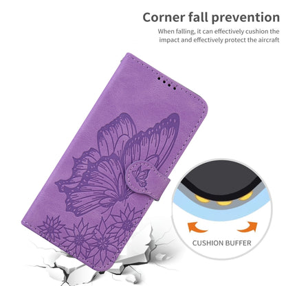 For iPhone 13 Retro Skin Feel Butterflies Embossing Horizontal Flip Leather Case with Holder & Card Slots & Wallet(Purple) - iPhone 13 Cases by buy2fix | Online Shopping UK | buy2fix