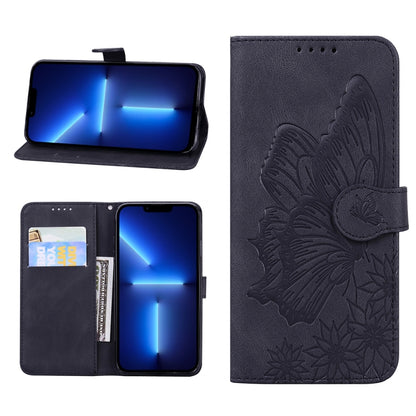 For iPhone 13 Pro Retro Skin Feel Butterflies Embossing Horizontal Flip Leather Case with Holder & Card Slots & Wallet (Black) - iPhone 13 Pro Cases by buy2fix | Online Shopping UK | buy2fix