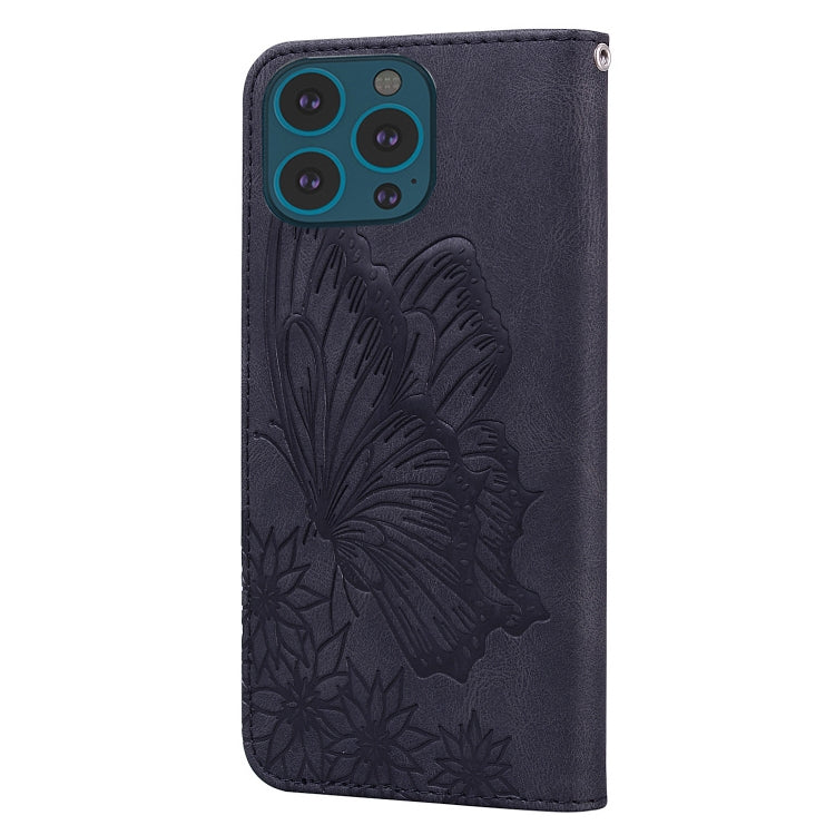 For iPhone 13 Pro Retro Skin Feel Butterflies Embossing Horizontal Flip Leather Case with Holder & Card Slots & Wallet (Black) - iPhone 13 Pro Cases by buy2fix | Online Shopping UK | buy2fix