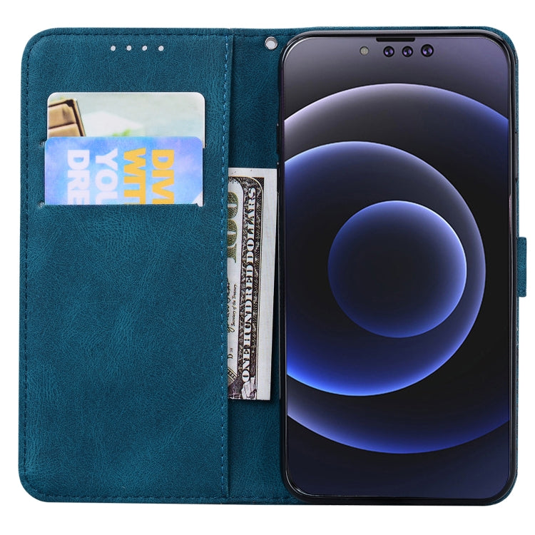 For iPhone 13 Pro Max Retro Skin Feel Butterflies Embossing Horizontal Flip Leather Case with Holder & Card Slots & Wallet (Blue) - iPhone 13 Pro Max Cases by buy2fix | Online Shopping UK | buy2fix