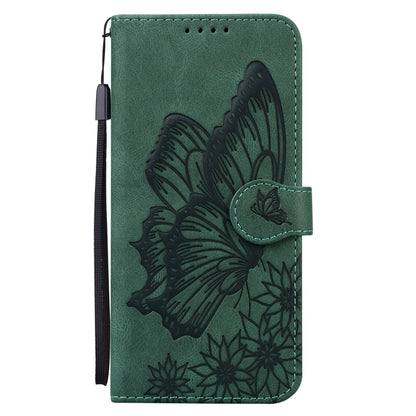 For iPhone 13 Pro Max Retro Skin Feel Butterflies Embossing Horizontal Flip Leather Case with Holder & Card Slots & Wallet (Green) - iPhone 13 Pro Max Cases by buy2fix | Online Shopping UK | buy2fix