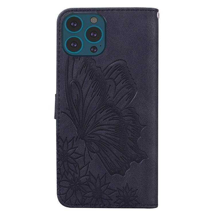 For iPhone 13 Pro Max Retro Skin Feel Butterflies Embossing Horizontal Flip Leather Case with Holder & Card Slots & Wallet (Black) - iPhone 13 Pro Max Cases by buy2fix | Online Shopping UK | buy2fix