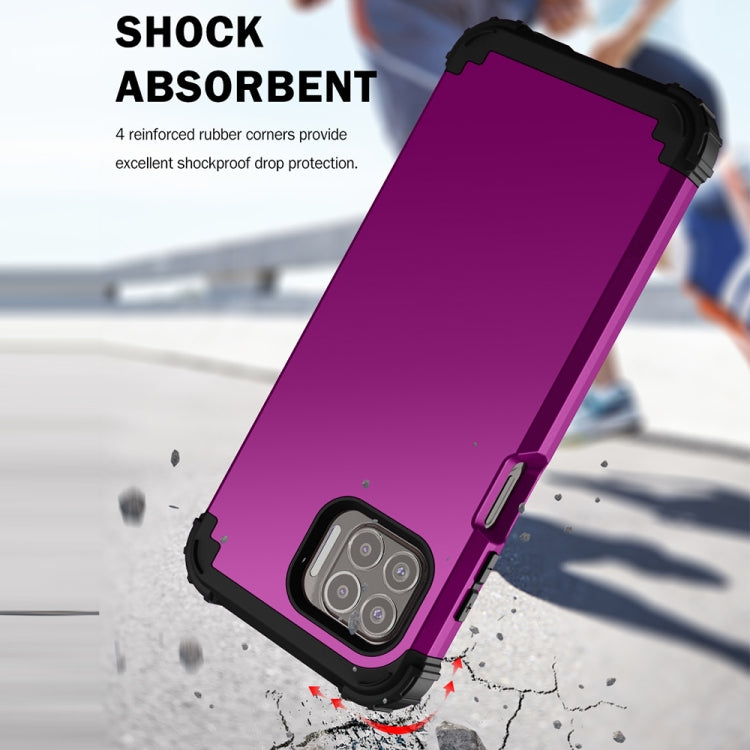 For Motorola Moto G 5G Plus 3 in 1 Shockproof PC + Silicone Protective Case(Dark Purple + Black) - Motorola Cases by buy2fix | Online Shopping UK | buy2fix