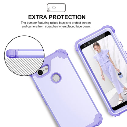 For Google Pixel 3 3 in 1 Shockproof PC + Silicone Protective Case(Purple) - Google Cases by buy2fix | Online Shopping UK | buy2fix