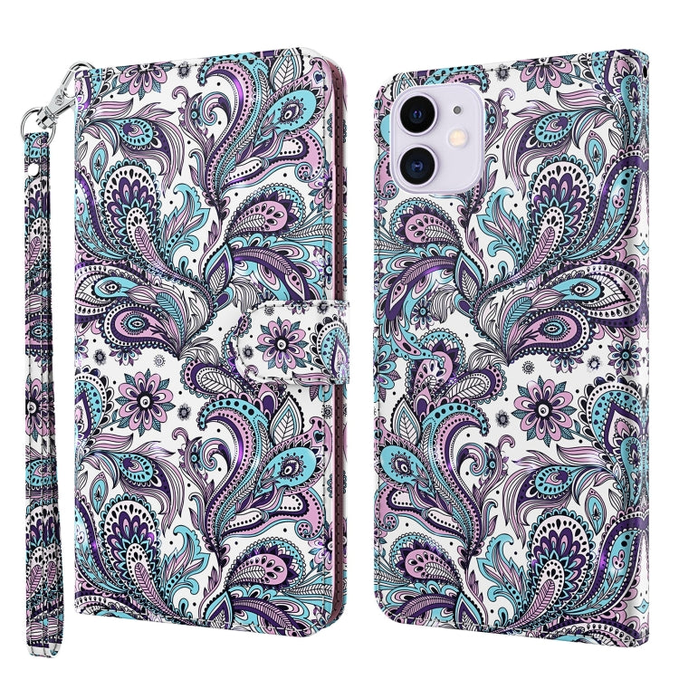 For iPhone 13 mini 3D Painting Pattern Horizontal Flip TPU + PU Leather Case with Holder & Card Slots & Wallet (Swirl Pattern) by buy2fix