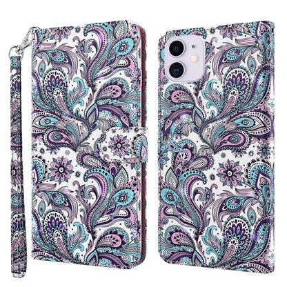 For iPhone 13 mini 3D Painting Pattern Horizontal Flip TPU + PU Leather Case with Holder & Card Slots & Wallet (Swirl Pattern) by buy2fix