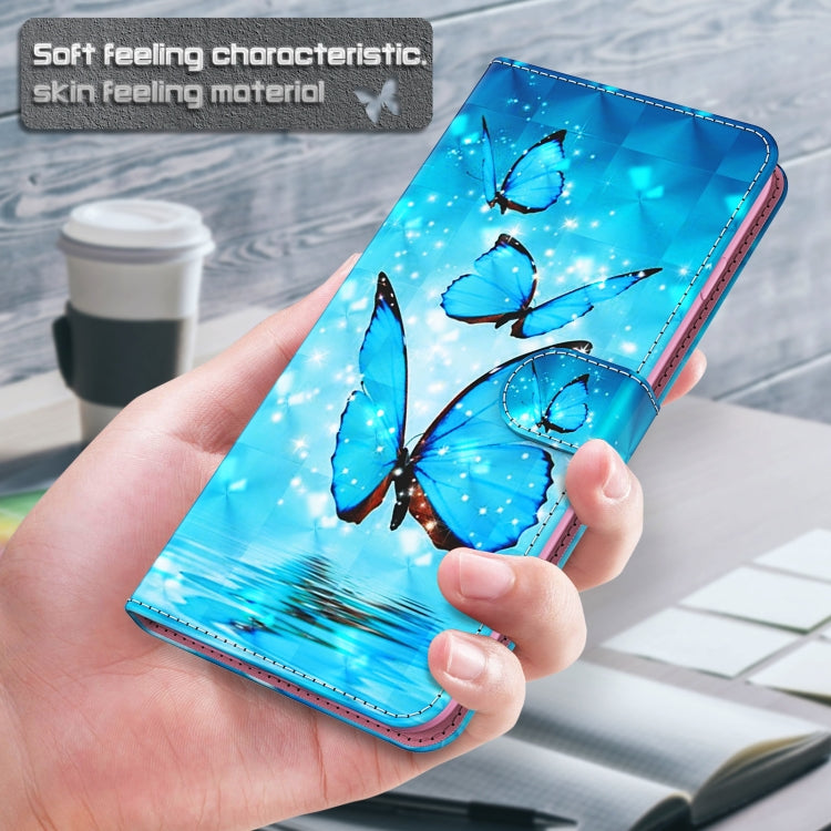 For iPhone 13 mini 3D Painting Pattern Horizontal Flip TPU + PU Leather Case with Holder & Card Slots & Wallet (Three Butterflies) by buy2fix