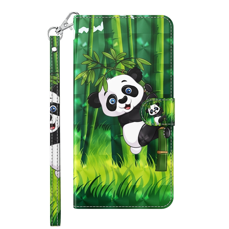 For iPhone 13 mini 3D Painting Pattern Horizontal Flip TPU + PU Leather Case with Holder & Card Slots & Wallet (Panda Climbing Bamboo) - iPhone 13 mini Cases by buy2fix | Online Shopping UK | buy2fix
