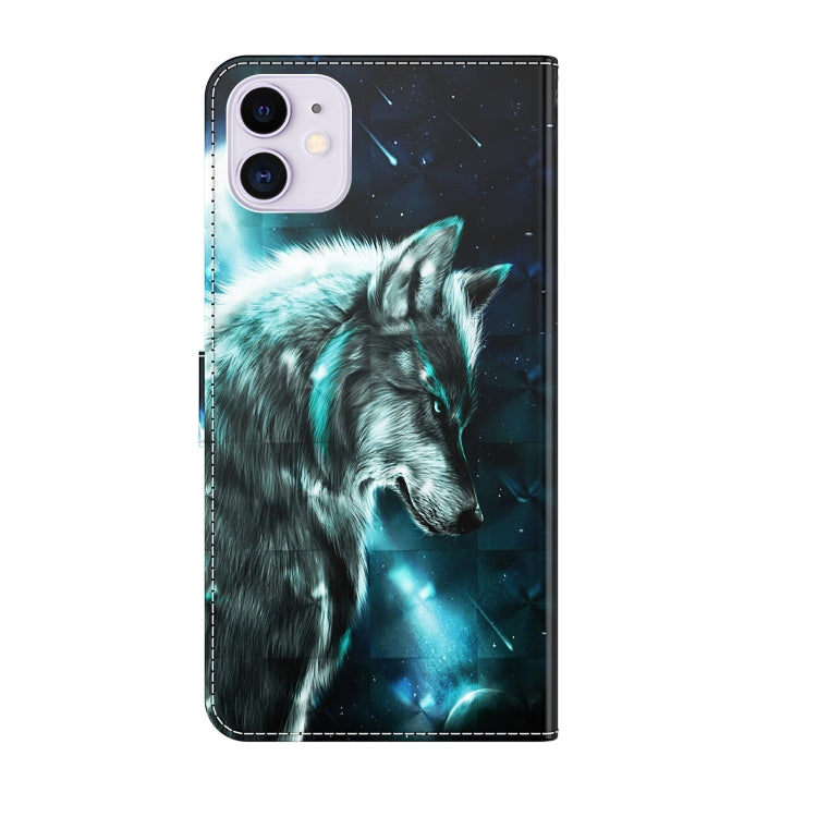 For iPhone 13 3D Painting Pattern Horizontal Flip TPU + PU Leather Case with Holder & Card Slots & Wallet(Wolf) - iPhone 13 Cases by buy2fix | Online Shopping UK | buy2fix