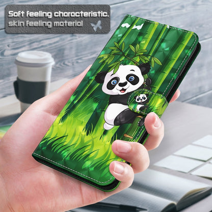 For iPhone 13 3D Painting Pattern Horizontal Flip TPU + PU Leather Case with Holder & Card Slots & Wallet(Panda Climbing Bamboo) - iPhone 13 Cases by buy2fix | Online Shopping UK | buy2fix