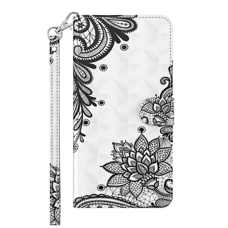 For iPhone 13 3D Painting Pattern Horizontal Flip TPU + PU Leather Case with Holder & Card Slots & Wallet(Diagonal Black Flower) - iPhone 13 Cases by buy2fix | Online Shopping UK | buy2fix