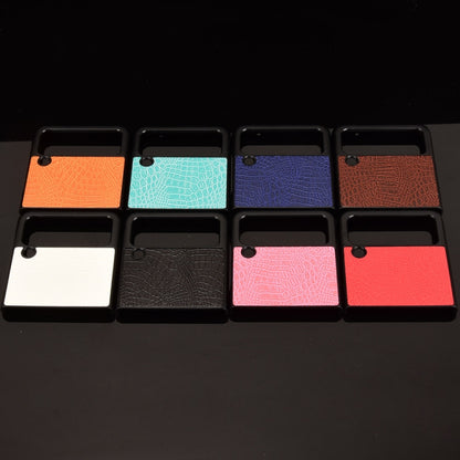 For Samsung Galaxy Z Flip3 5G Shockproof Crocodile Texture PC + PU Case(Orange) by buy2fix