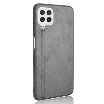 For Samsung Galaxy A22 4G Shockproof Sewing Cow Pattern Skin PC + PU + TPU Case(Black) by buy2fix