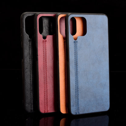 For Samsung Galaxy A22 4G Shockproof Sewing Cow Pattern Skin PC + PU + TPU Case(Red) by buy2fix