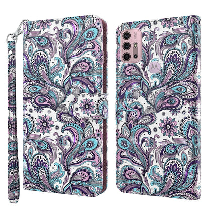 For Motorola Moto G30/G10/G20 3D Painting Pattern Horizontal Flip TPU + PU Leather Case with Holder & Card Slots & Wallet(Swirl Pattern) - Motorola Cases by buy2fix | Online Shopping UK | buy2fix