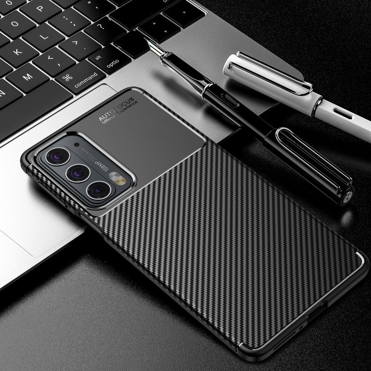 For Motorola Moto Edge 20 Carbon Fiber Texture Shockproof TPU Case(Black) - Motorola Cases by buy2fix | Online Shopping UK | buy2fix