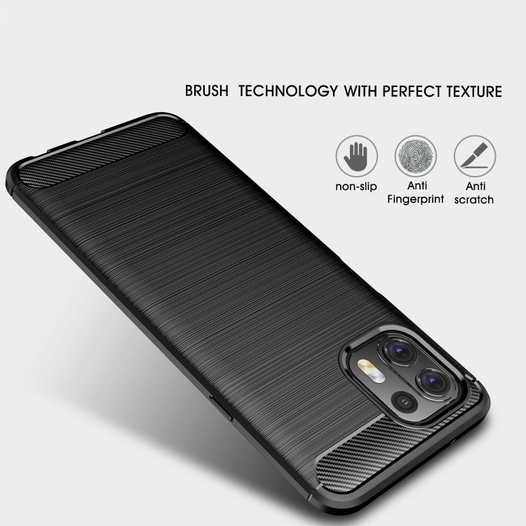 For Motorola Moto Edge 20 Lite Brushed Texture Carbon Fiber TPU Case(Black) - Motorola Cases by buy2fix | Online Shopping UK | buy2fix