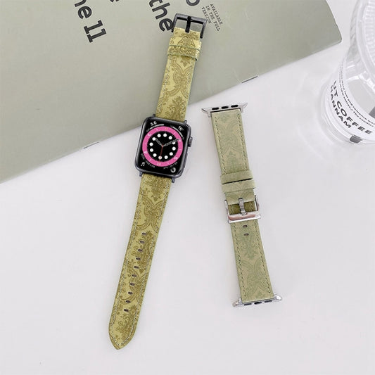 Ethnic Style Leather Watch Band For Apple Watch Series 9&8&7 41mm / SE 3&SE 2&6&SE&5&4 40mm / 3&2&1 38mm by buy2fix