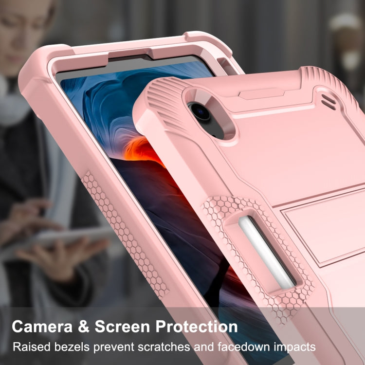 For iPad mini 6 Silicone + PC Shockproof Protective Tablet Case with Holder(Rose Gold) - iPad mini 6 Cases by buy2fix | Online Shopping UK | buy2fix