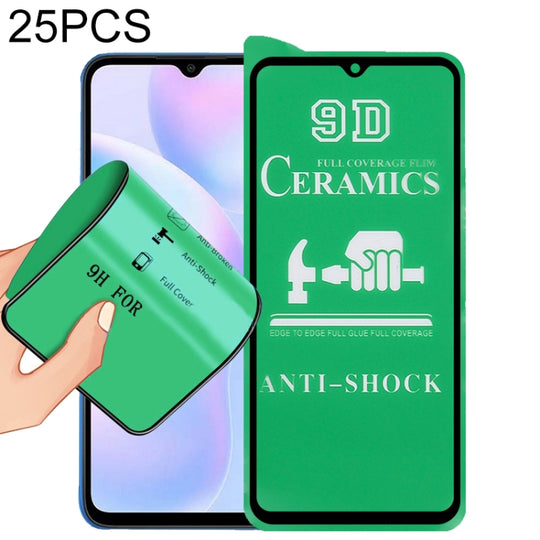 For Xiaomi Redmi 10A / 9A / 9A Sport / 9C / 9C NFC / Poco C31 / 9 Acitv 25 PCS 9D Full Screen Full Glue Ceramic Film