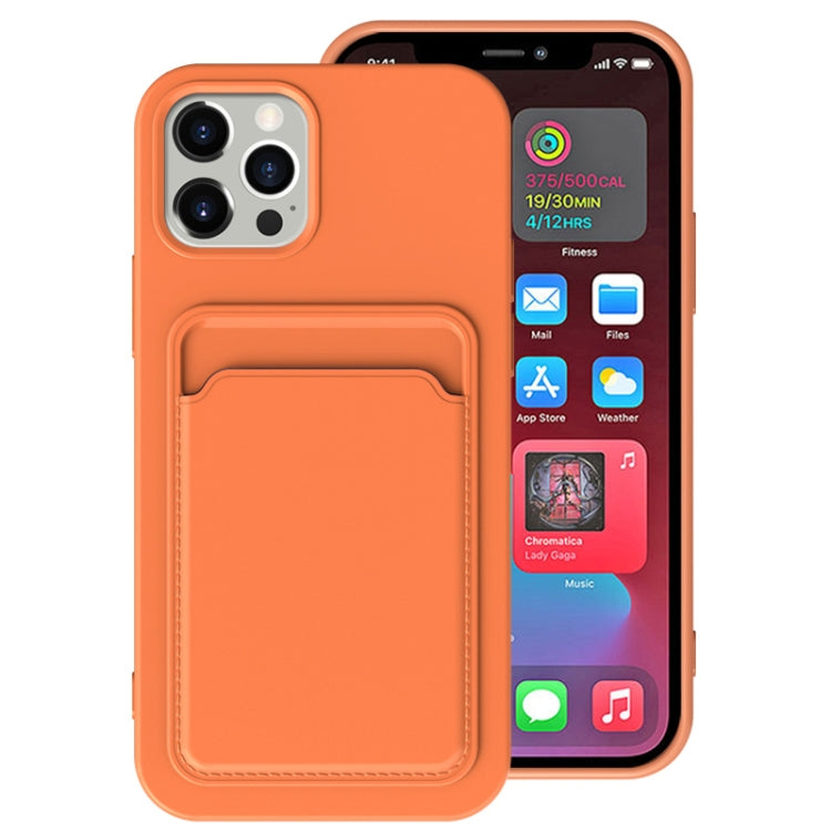 For iPhone 13 mini TPU + Flannel Lining Shockproof Case with Card Slots (Orange) by buy2fix