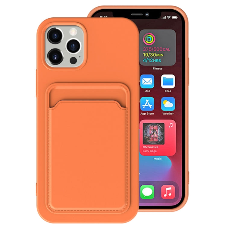 For iPhone 13 mini TPU + Flannel Lining Shockproof Case with Card Slots (Orange) - iPhone 13 mini Cases by buy2fix | Online Shopping UK | buy2fix