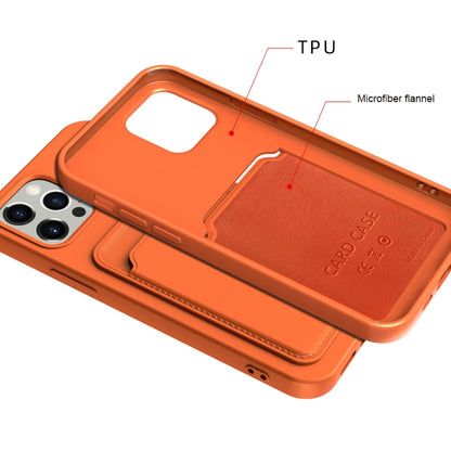 For iPhone 13 mini TPU + Flannel Lining Shockproof Case with Card Slots (Pink Orange) by buy2fix