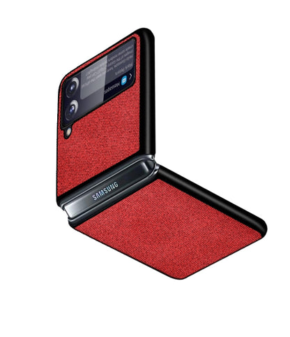 For Samsung Galaxy Z Flip3 5G Sea Sand Cloth Texture Shockproof PC+ TPU Protective Case(Red) by buy2fix