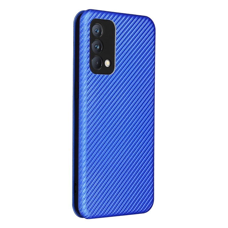 Carbon Fiber Texture Horizontal Flip TPU + PC + PU Leather Case with Card Slot For OPPO Realme GT Master(Blue) by buy2fix