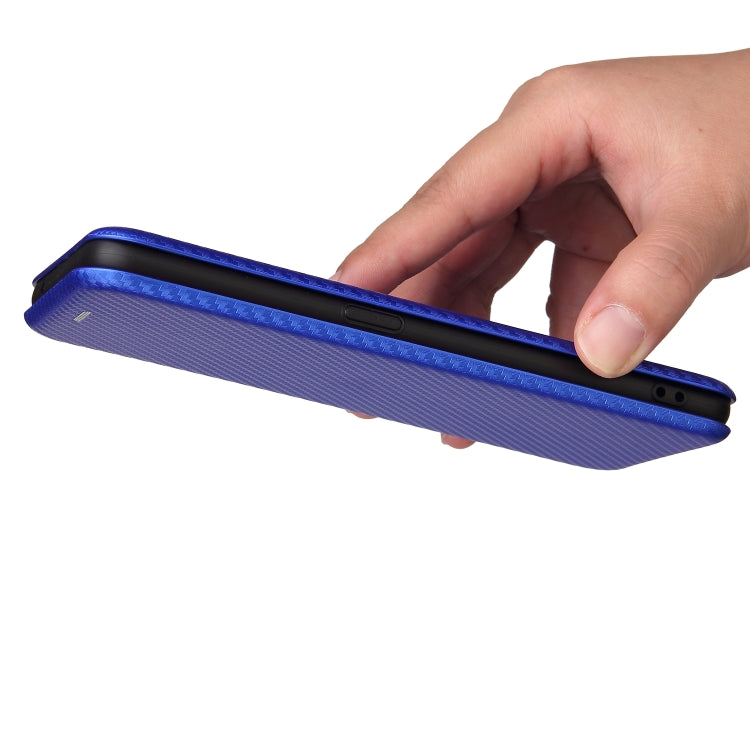 Carbon Fiber Texture Horizontal Flip TPU + PC + PU Leather Case with Card Slot For OPPO Realme GT Master(Blue) by buy2fix