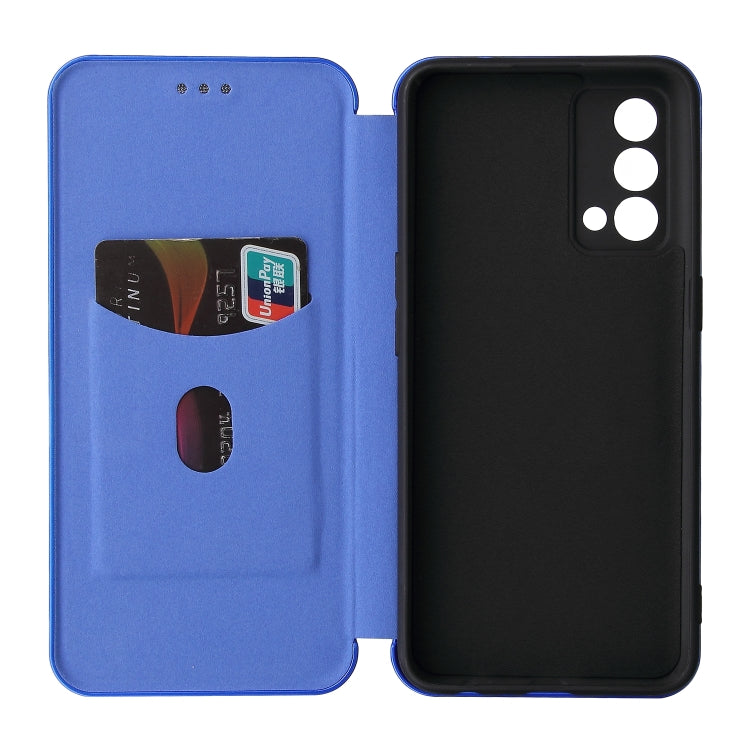 Carbon Fiber Texture Horizontal Flip TPU + PC + PU Leather Case with Card Slot For OPPO Realme GT Master(Blue) by buy2fix