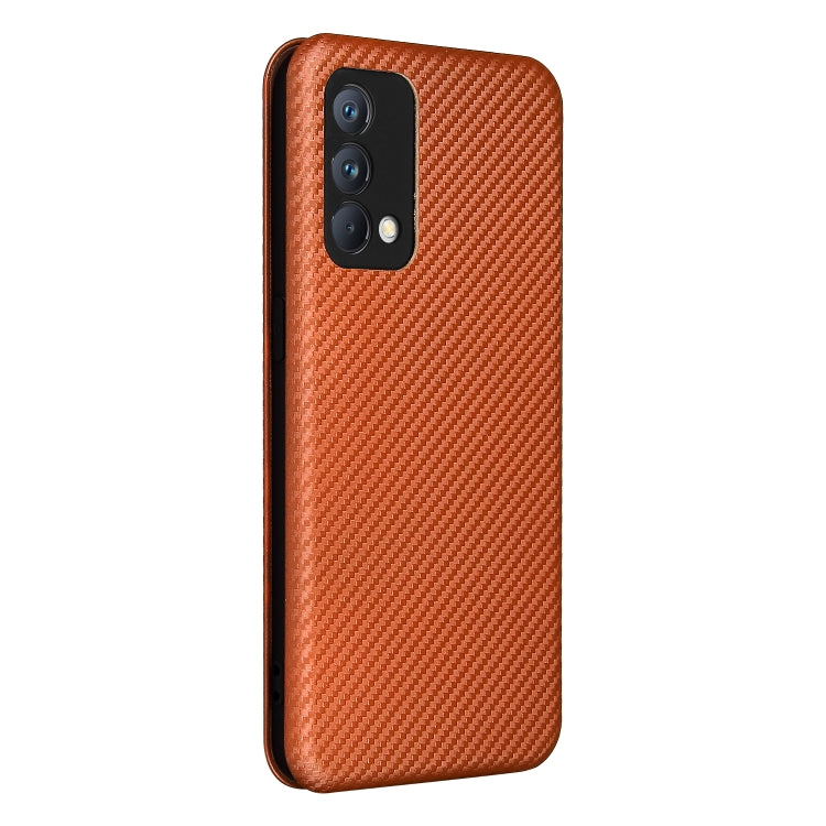 Carbon Fiber Texture Horizontal Flip TPU + PC + PU Leather Case with Card Slot For OPPO Realme GT Master(Brown) - Realme Cases by buy2fix | Online Shopping UK | buy2fix