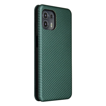 Carbon Fiber Texture Horizontal Flip TPU + PC + PU Leather Case with Card Slot For Motorola Edge 20 Lite(Green) - Motorola Cases by buy2fix | Online Shopping UK | buy2fix