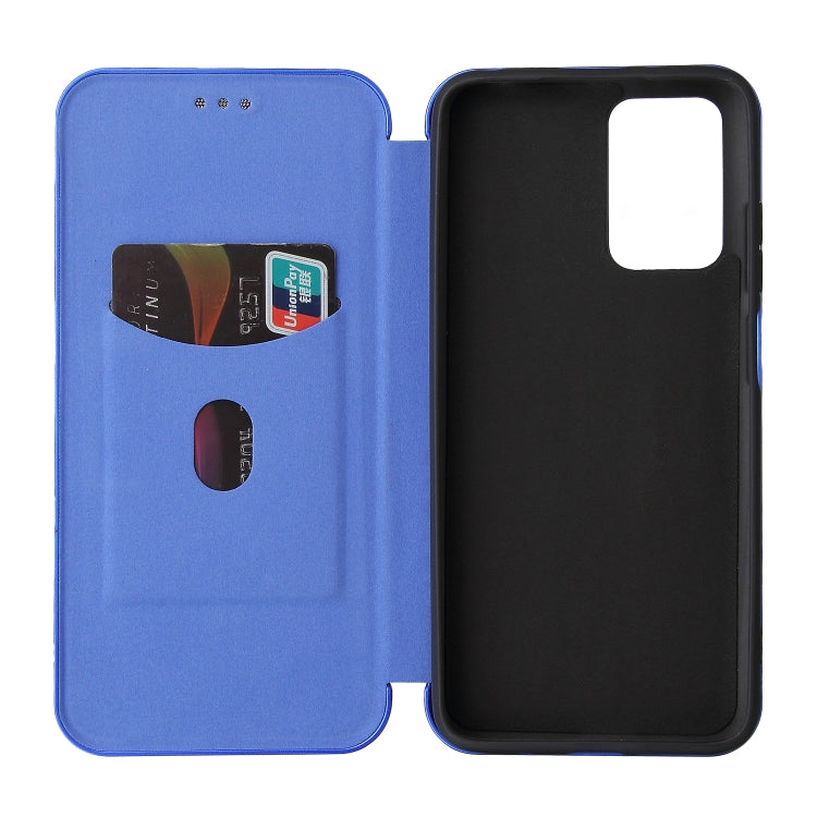 Carbon Fiber Texture Horizontal Flip TPU + PC + PU Leather Case with Card Slot For Xiaomi Redmi 10(Blue) - Xiaomi Cases by buy2fix | Online Shopping UK | buy2fix