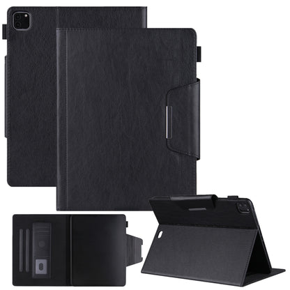 For iPad Pro 12.9 2022 / 2021 / 2020 / 2018 Solid Color Horizontal Flip Leather Tablet Case with Holder & Card Slot & Photo Frame & Wallet(Black) - iPad Pro 12.9 (2022/2021) Cases by buy2fix | Online Shopping UK | buy2fix