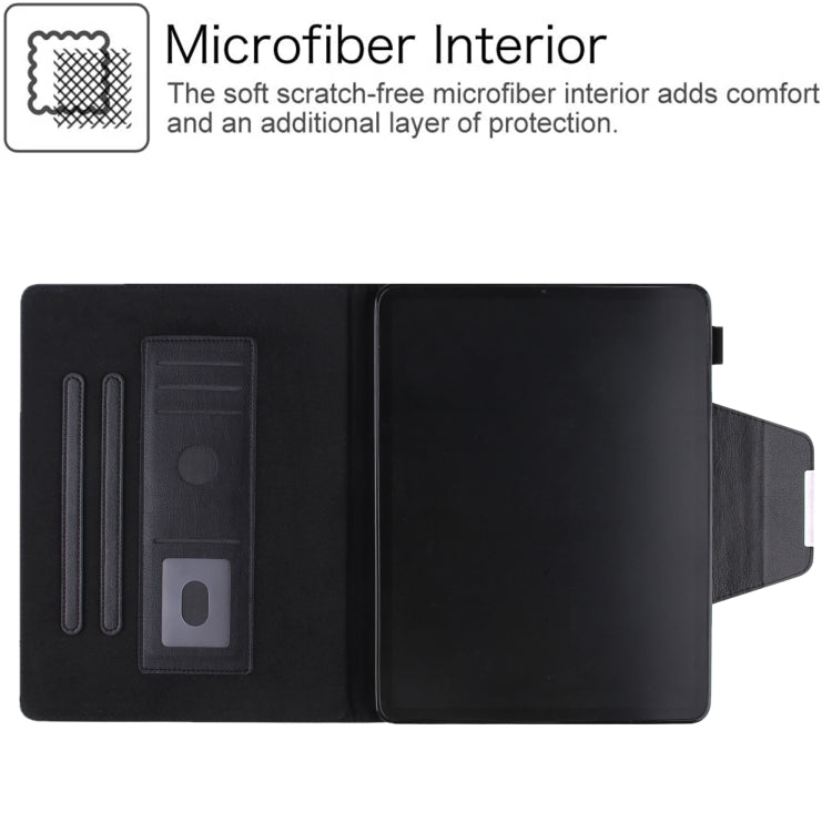 For iPad Pro 12.9 2022 / 2021 / 2020 / 2018 Solid Color Horizontal Flip Leather Tablet Case with Holder & Card Slot & Photo Frame & Wallet(Black) - iPad Pro 12.9 (2022/2021) Cases by buy2fix | Online Shopping UK | buy2fix
