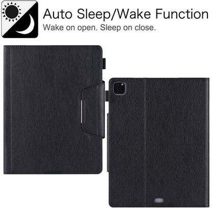 For iPad Pro 12.9 2022 / 2021 / 2020 / 2018 Solid Color Horizontal Flip Leather Tablet Case with Holder & Card Slot & Photo Frame & Wallet(Black) - iPad Pro 12.9 (2022/2021) Cases by buy2fix | Online Shopping UK | buy2fix