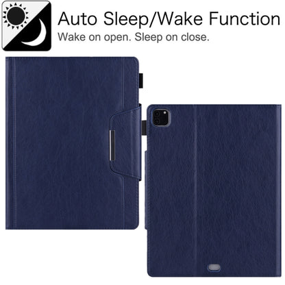 For iPad Pro 12.9 2022 / 2021 / 2020 / 2018 Solid Color Horizontal Flip Leather Tablet Case with Holder & Card Slot & Photo Frame & Wallet(Royal Blue) - iPad Pro 12.9 (2022/2021) Cases by buy2fix | Online Shopping UK | buy2fix
