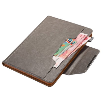 For iPad Pro 12.9 2022 / 2021 / 2020 / 2018 Solid Color Horizontal Flip Leather Tablet Case with Holder & Card Slot & Photo Frame & Wallet(Grey) - iPad Pro 12.9 (2022/2021) Cases by buy2fix | Online Shopping UK | buy2fix