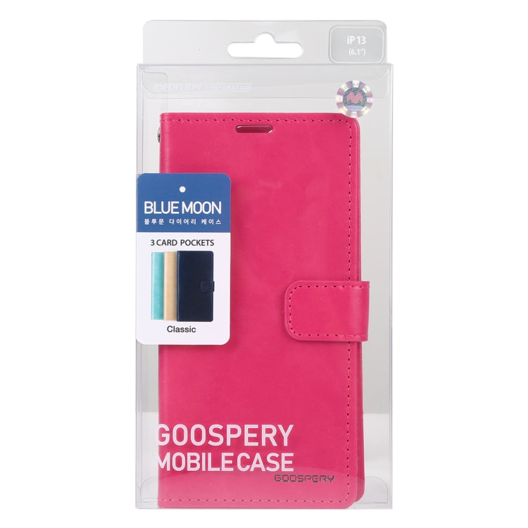For iPhone 13 mini GOOSPERY BLUE MOON Crazy Horse Texture Horizontal Flip Leather Case with Holder & Card Slot & Wallet (Rose Red) - iPhone 13 mini Cases by GOOSPERY | Online Shopping UK | buy2fix