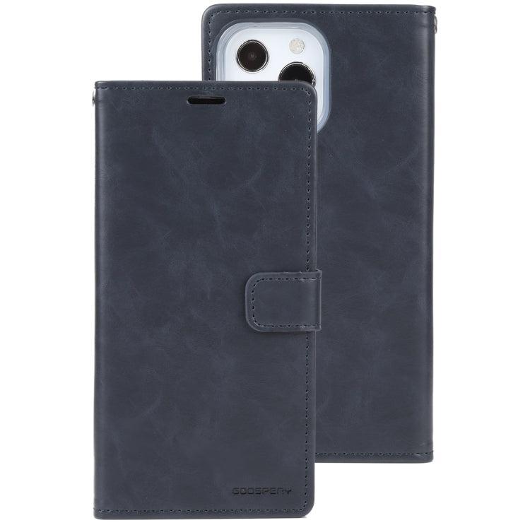 For iPhone 13 Pro GOOSPERY BLUE MOON Crazy Horse Texture Horizontal Flip Leather Case with Holder & Card Slot & Wallet (Dark Blue) - iPhone 13 Pro Cases by GOOSPERY | Online Shopping UK | buy2fix